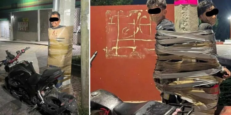 Pria Misterius Dijuluki Batman Dikejar Polisi Karena Mengikat Maling Motor di Tiang Lampu