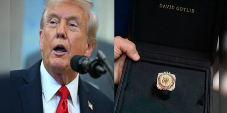 Perusahaan Belgia Hadiahkan Trump Cincin Emas Berisi 321 Berlian Setelah Hapus Tarif