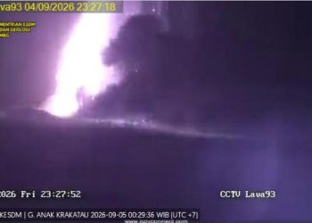 Erupsi Gunung Anak Krakatau Tengah Malam Tadi, Ini Penampakannya
