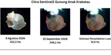Luas Gunung Anak Krakatau Meningkat 32,8 Hektare Setelah Erupsi